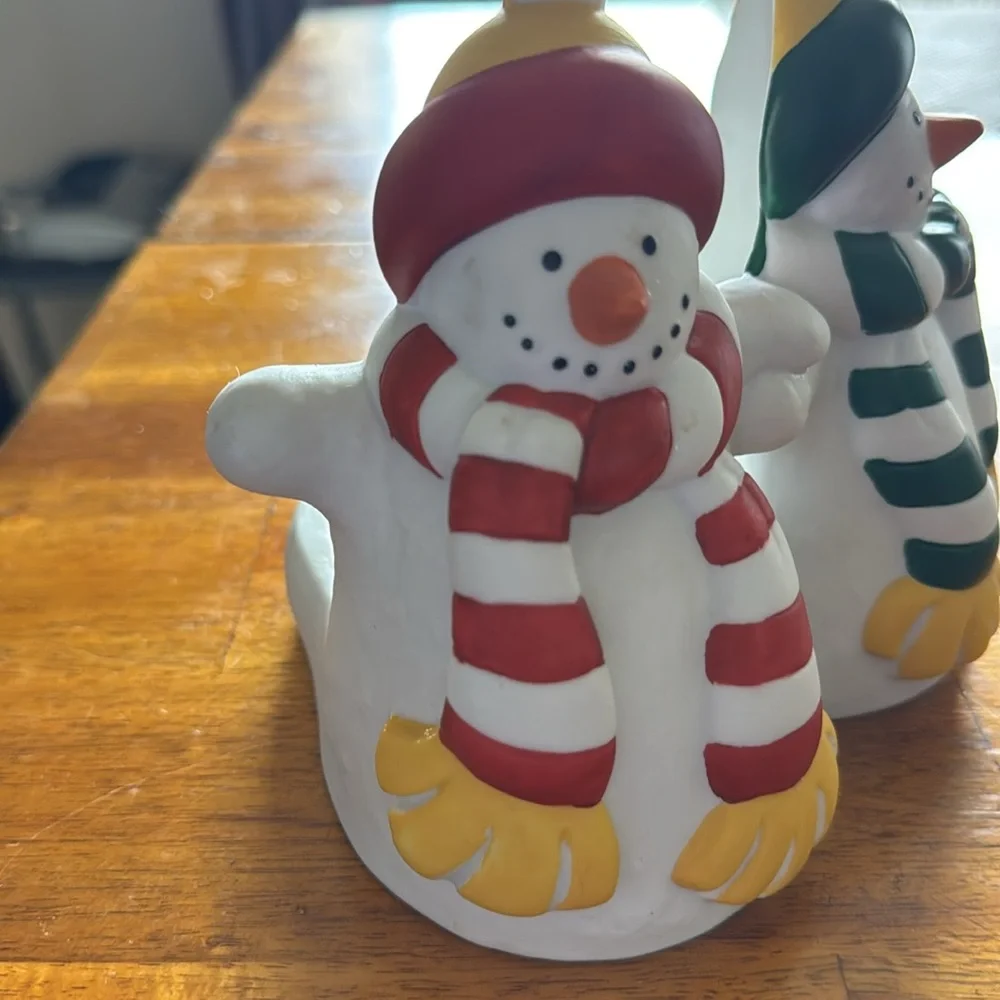 VTG EUC PARTYLITE SNOWMAN CANDLE HOLDER - - Picture 4 of 7
